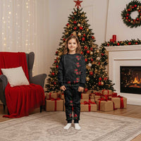 Hawaiian Kakau Art Christmas Pajama Set Taro Leaves with Ohia Lehua and Pakala Pattern - Polynesian Pride