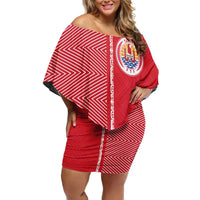 Custom Tahiti Football-Iron Warriors Off Shoulder Short Dress