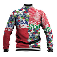 Hawaiian Floral Kakau Tropical Leaves-Sporty Style Baseball Jacket