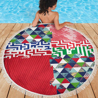 Hawaiian Floral Kakau Tropical Leaves-Sporty Style Beach Blanket