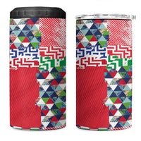 Hawaiian Floral Kakau Tropical Leaves-Sporty Style 4 in 1 Can Cooler Tumbler