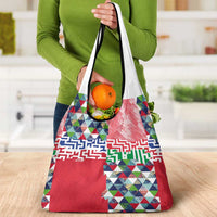 Hawaiian Floral Kakau Tropical Leaves-Sporty Style Grocery Bag