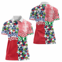 Hawaiian Floral Kakau Tropical Leaves-Sporty Style Women Polo Shirt LT03 - Polynesian Pride