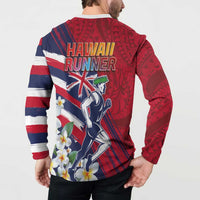 Hawaii Runner-Kakau Art with Lei and Plumeria Button Sweatshirt