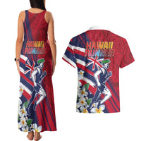 Hawaii Runner-Kakau Art with Lei and Plumeria Couples Matching Tank Maxi Dress and Hawaiian Shirt