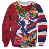 Hawaii Runner-Kakau Art with Lei and Plumeria Sweatshirt