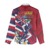 Hawaii Runner-Kakau Art with Lei and Plumeria Women Casual Shirt