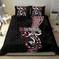 Aotearoa Toitu Te Tiriti Taniko Bedding Set Maori Taniwha Haka - Honour the Treaty