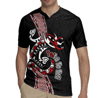 Aotearoa Toitu Te Tiriti Taniko Rugby Jersey Maori Taniwha Haka - Honour the Treaty