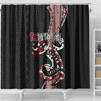 Aotearoa Toitu Te Tiriti Taniko Shower Curtain Maori Taniwha Haka - Honour the Treaty LT03 - Polynesian Pride