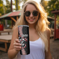 Aotearoa Toitu Te Tiriti Taniko Skinny Tumbler Maori Taniwha Haka - Honour the Treaty