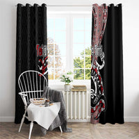Aotearoa Toitu Te Tiriti Taniko Window Curtain Maori Taniwha Haka - Honour the Treaty