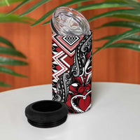 Aotearoa Maori Moko Art with Taniko Half Style 4 in 1 Can Cooler Tumbler