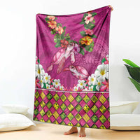 Hawaiian Lei Turtle and Plumeria Blanket Polynerian Art Tattoo-Plum Pink Color