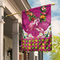 Hawaiian Lei Turtle and Plumeria Garden Flag Polynerian Art Tattoo-Plum Pink Color