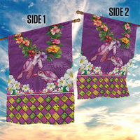 Hawaiian Lei Turtle and Plumeria Garden Flag Polynerian Art Tattoo-Mauve Color