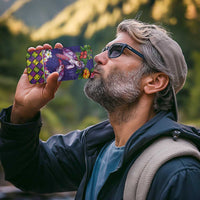 Hawaiian Lei Turtle and Plumeria 4 in 1 Can Cooler Tumbler Polynerian Art Tattoo-Navy Color