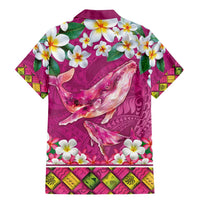 Hawaiian Plumeria and Humpback Whales Family Matching Mermaid Dress and Hawaiian Shirt Polynerian Art Tattoo-Plum Pink Color LT03 - Polynesian Pride