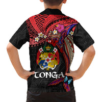Tonga Emancipation Day Hawaiian Shirt Ngatu Humpback Whale Polynesian Flower LT03 - Polynesian Pride