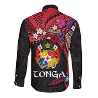 Tonga Emancipation Day Long Sleeve Button Shirt Ngatu Humpback Whale Polynesian Flower