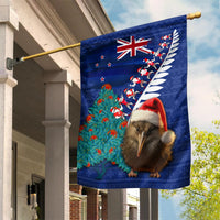 New Zealand Christmas Garden Flag Kiwi Bird Santa and Silver Fern Funny Haka Dance LT03 House Flag Blue - Polynesian Pride