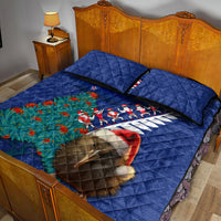 New Zealand Christmas Quilt Bed Set Kiwi Bird Santa and Silver Fern Funny Haka Dance