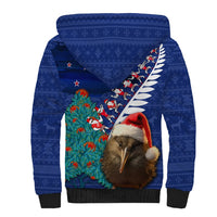 New Zealand Christmas Sherpa Hoodie Kiwi Bird Santa and Silver Fern Funny Haka Dance LT03 - Polynesian Pride