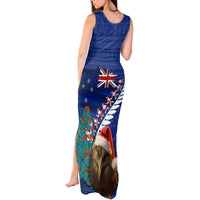 New Zealand Christmas Tank Maxi Dress Kiwi Bird Santa and Silver Fern Funny Haka Dance LT03 - Polynesian Pride