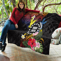 Cook Islands Independence Day Quilt Maroro and Kakaia with Hibiscus Flower Polynesian Pattern