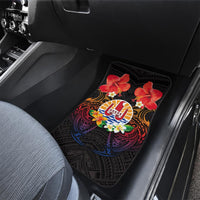 French Polynesia Bastille Day Car Mats Tiare Flower and National Seal Polynesian Pattern