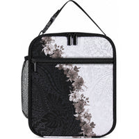Hawaii Grayscale Hibiscus Flowers Lunch Bag