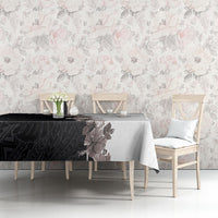 Hawaii Grayscale Hibiscus Flowers Tablecloth Polynesian Pattern With Half Black White Version LT03 - Polynesian Pride