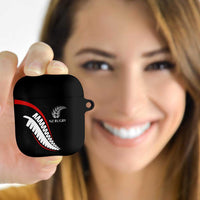 New Zealand Rugby AirPods Case Sporty Silver Fern Shape with Maori Tattoos - Polynesian Pride