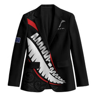 New Zealand Rugby Custom Blazer Sporty Silver Fern Shape with Maori Tattoos - Polynesian Pride