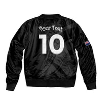 New Zealand Rugby Custom Bomber Jacket Sporty Silver Fern Shape with Maori Tattoos - Polynesian Pride