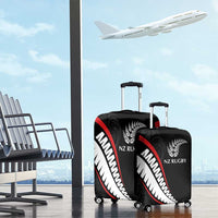 New Zealand Rugby Luggage Cover Sporty Silver Fern Shape with Maori Tattoos - Polynesian Pride