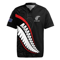 New Zealand Rugby Custom Rugby Jersey Sporty Silver Fern Shape with Maori Tattoos - Polynesian Pride