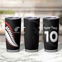 New Zealand Rugby Custom Tumbler Cup Sporty Silver Fern Shape with Maori Tattoos - Polynesian Pride