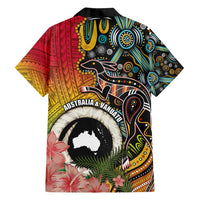 Vanuatu and Australia Together Family Matching Long Sleeve Bodycon Dress and Hawaiian Shirt Kangaroo with Pig Tusk Indigenous Pattern LT03 - Polynesian Pride