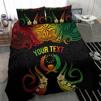 Personalised Pohnpei Independence Day Bedding Set Polynesian Tattoo and Plumeria Reggae Color