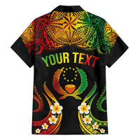 Personalised Pohnpei Independence Day Family Matching Puletasi and Hawaiian Shirt Polynesian Tattoo and Plumeria Reggae Color