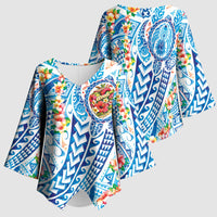 Hawaiian Turtle and Lei Kimono Sleeve Blouse Tribal Kakau and Tropical Plants Human Heart LT03 - Polynesian Pride