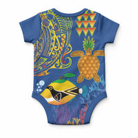 Hawaii Ocean Baby Onesie Pineapple Turtle and Mango Reef Triggerfish and Kakau Tattoo