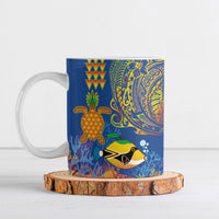 Hawaii Ocean Ceramic Mug Pineapple Turtle and Mango Reef Triggerfish and Kakau Tattoo LT03 Multicolor - Polynesian Pride