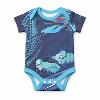 Personalized Hawaii Swimming Baby Onesie Tribal Sporty Style