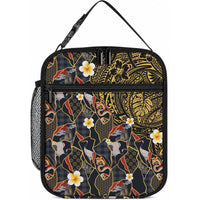 Hawaiian and Japanese Lunch Bag Polynesian Tattoo with Japanese Culture Kintsugi Style