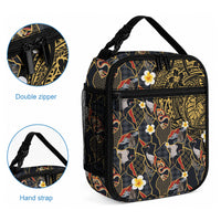 Hawaiian and Japanese Lunch Bag Polynesian Tattoo with Japanese Culture Kintsugi Style