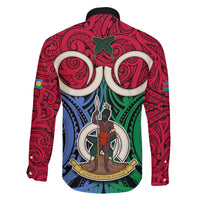 Vanuatu Shefa Province Family Matching Tank Maxi Dress and Hawaiian Shirt Pig Tusk Mix Maori Pattern and Namele Leaf LT03 - Polynesian Pride