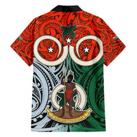 Vanuatu Penama Province Family Matching Long Sleeve Bodycon Dress and Hawaiian Shirt Pig Tusk Mix Maori Pattern and Namele Leaf LT03 - Polynesian Pride