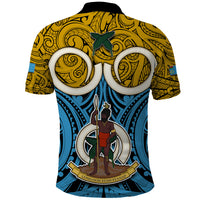 Vanuatu Sanma Province Polo Shirt Pig Tusk Mix Maori Pattern and Namele Leaf LT03 - Polynesian Pride